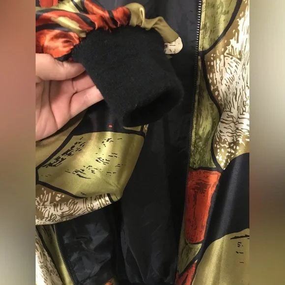 Vintage Picasso silky bomber jacket abstract art street wear monaliza - Picture 10 of 11